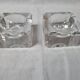 Pair of table candle holders, crystal from 1970