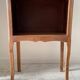 Table de chevet en bois et blanc vintage
