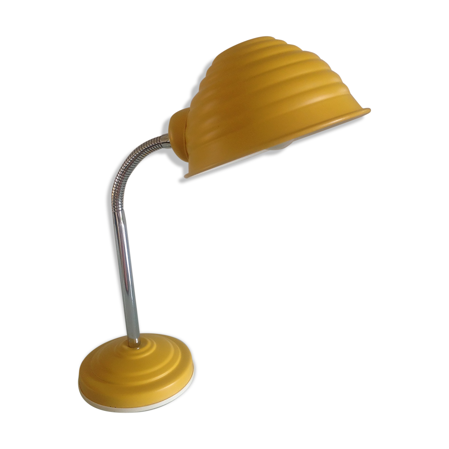 Yellow vintage metal desk lamp 70s