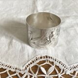 Solid silver napkin ring with Iris Art Nouveau decor