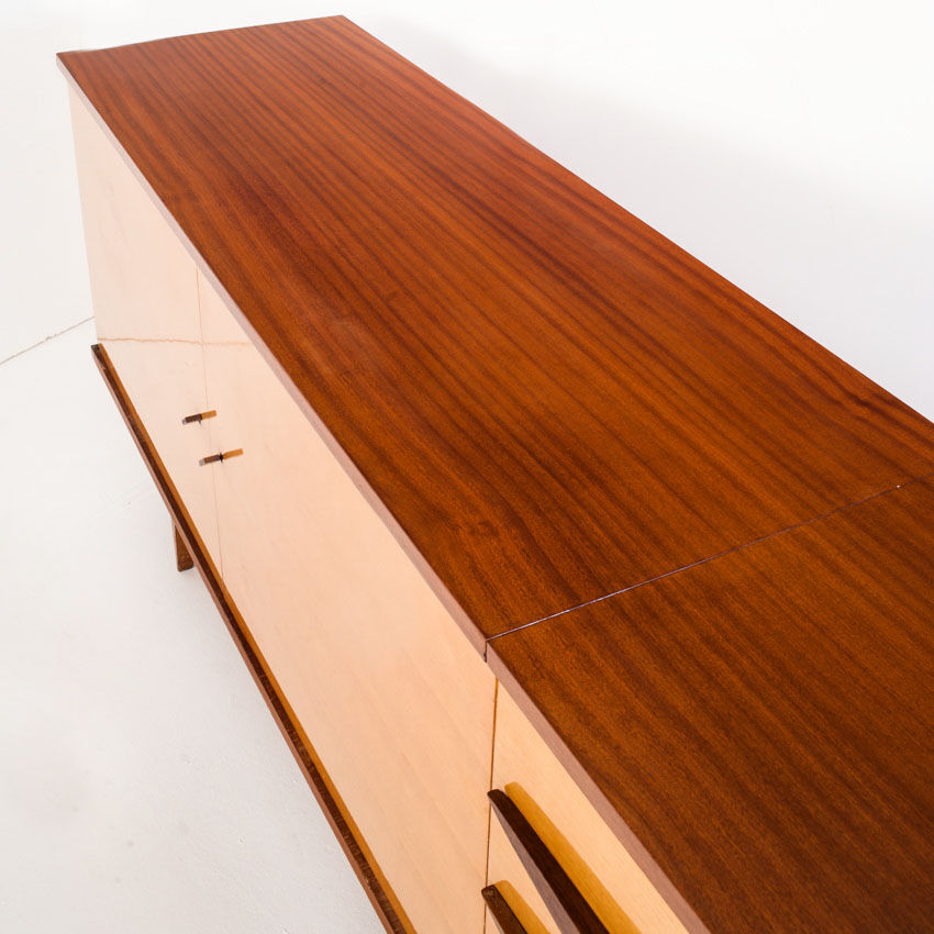 Buffet - vintage sideboard in two tones of wood - France, 1960s