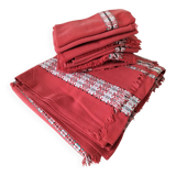 Tablecloth and 12 vintage cotton Basque-style napkins.