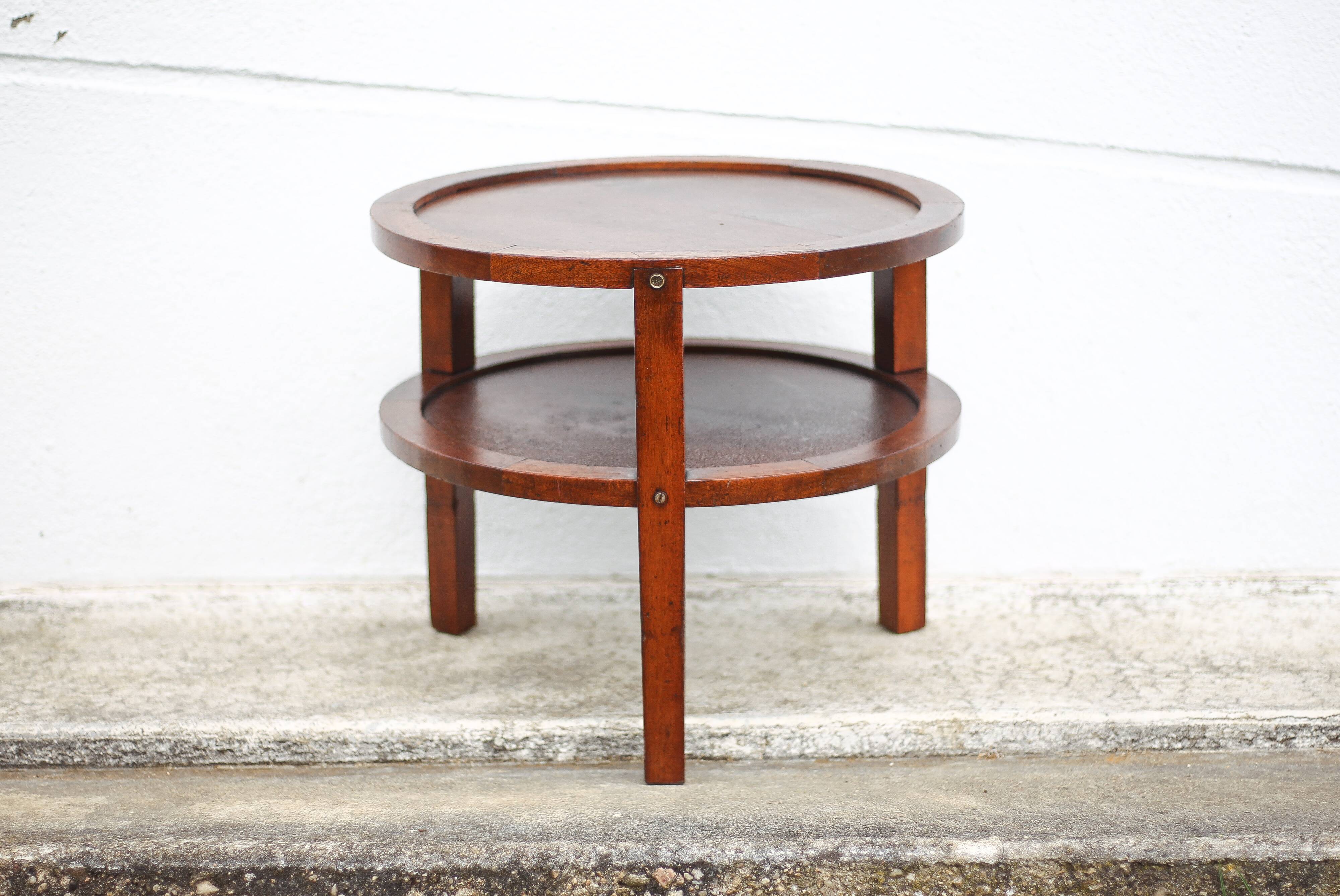 Art Deco style wooden coffee table, vintage wooden table, living room table