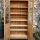 Parisian glass cabinet in solid raw oak, 1950