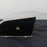 Applique blanche et noir en perplex vintage 1960