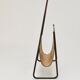 Carl Auböck II Magazine rack Midcentury, brass and brown leather, vintage, Austria