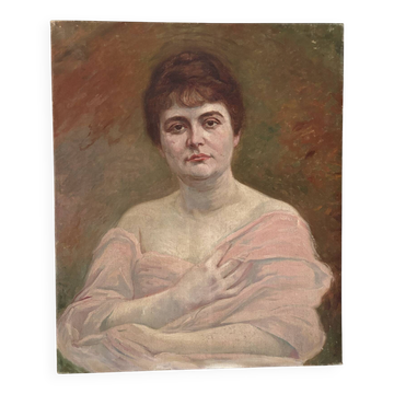 Portrait de femme, huile sur toile