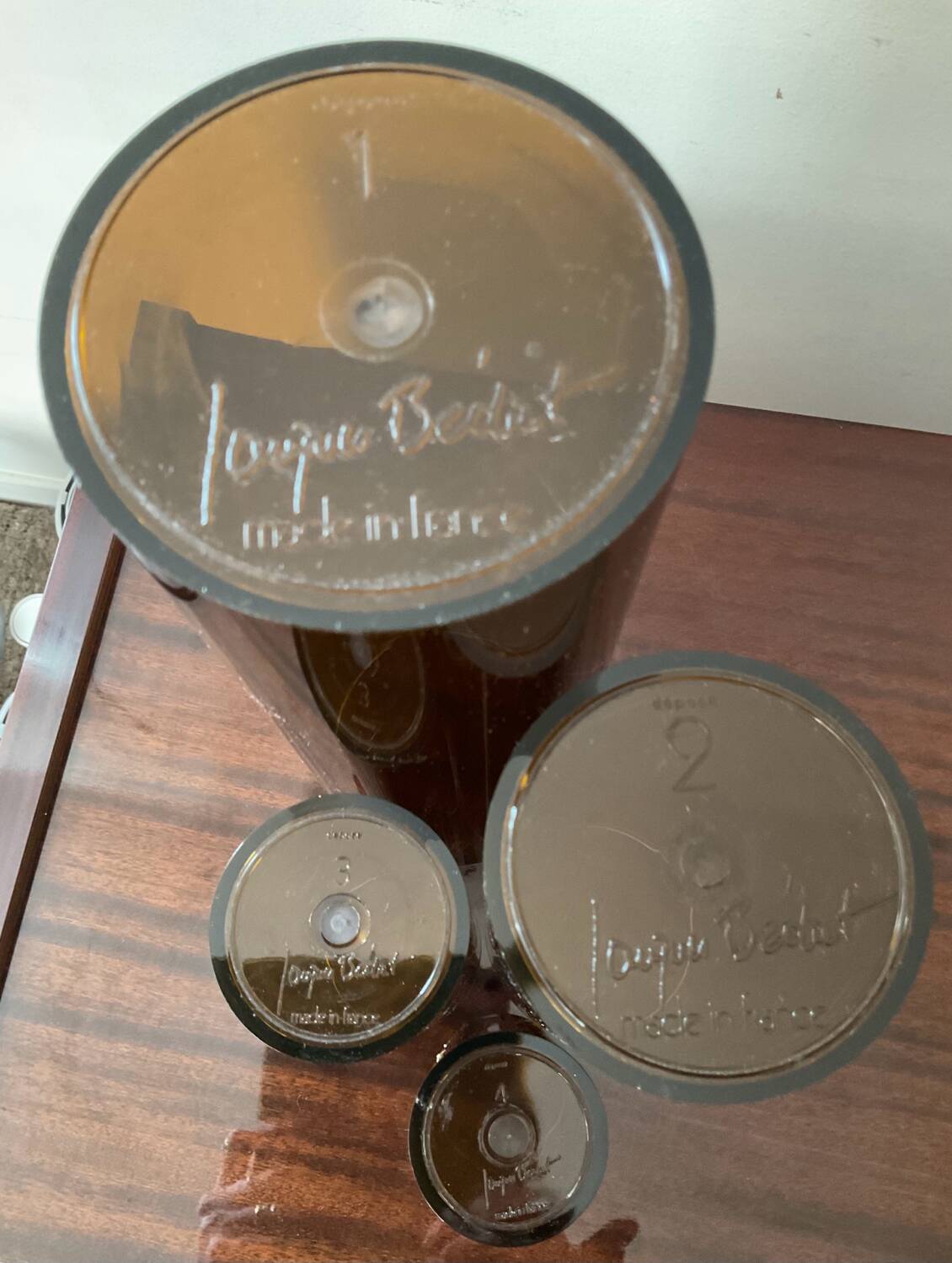 Series of 4 Jacques Bedat nesting vases from the 70s