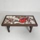Square tile table from Vallauris, signed Dan with an image of a fantastic bird, 1960s.