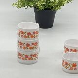 ARCOPAL France coffee cup service SCANIA, vintage, flowers