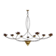 Very large chandelier with 9 metal bulbs and gold leaf cup