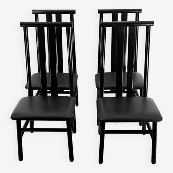 Mid-Century Set of four Zea dining chairs by Annig Sarian for T70. Italy 1980s