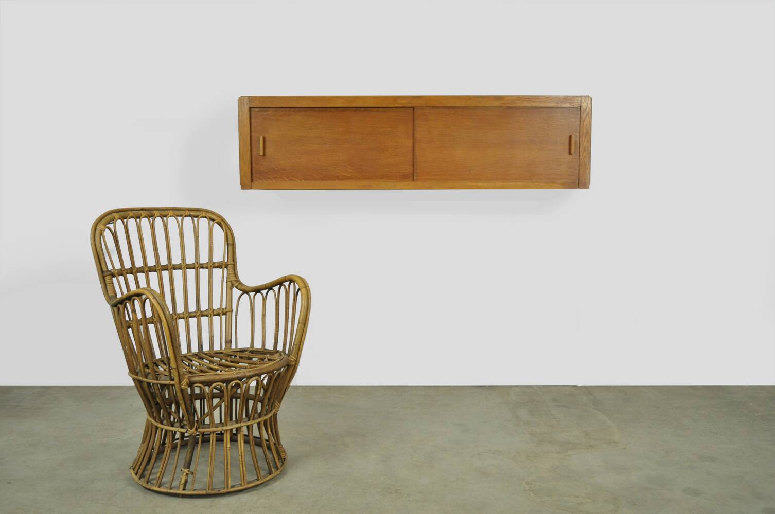Vintage Mid-century hanging cabinet with sliding doors, 1960s