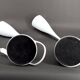 Pair of Vintage Design Lamps in White Enameled Sheet Metal, circa 1970