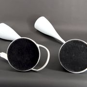 Pair of Vintage Design Lamps in White Enameled Sheet Metal, circa 1970
