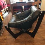 Fauteuil cuir Luna vintage