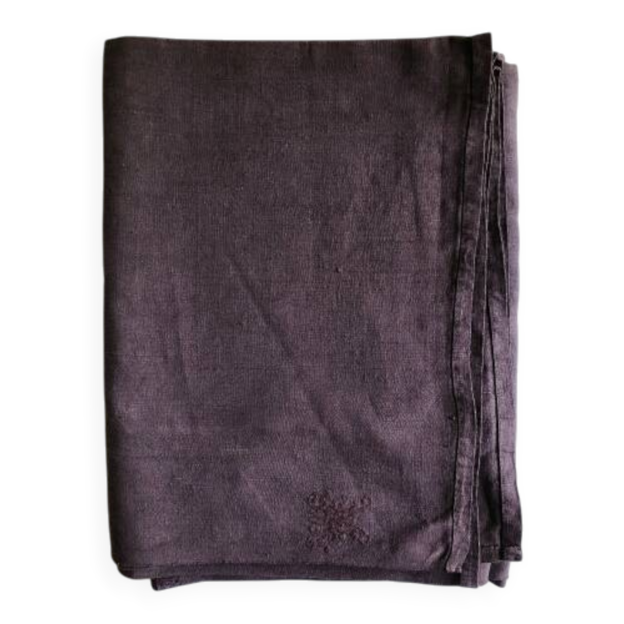 Vintage Eggplant Dyed Hemp Tablecloth