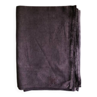 Nappe De Vendange Ancienne En Chanvre Teintée Aubergine
