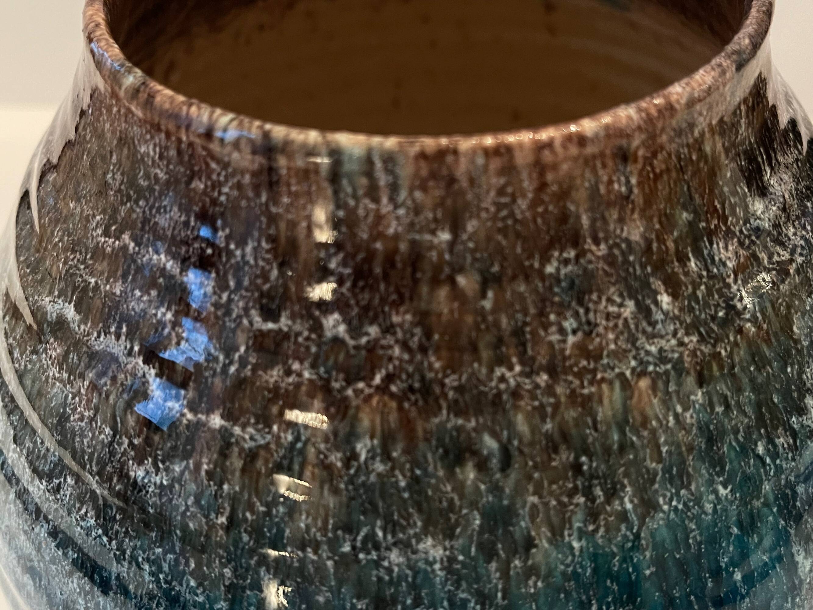 Accolay, Turquoise Ceramic Spinning Top Vase, 1960.