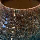 Accolay, Turquoise Ceramic Spinning Top Vase, 1960.