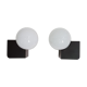 Pair of vintage opalin glass and plastic wall light  from the 1970s