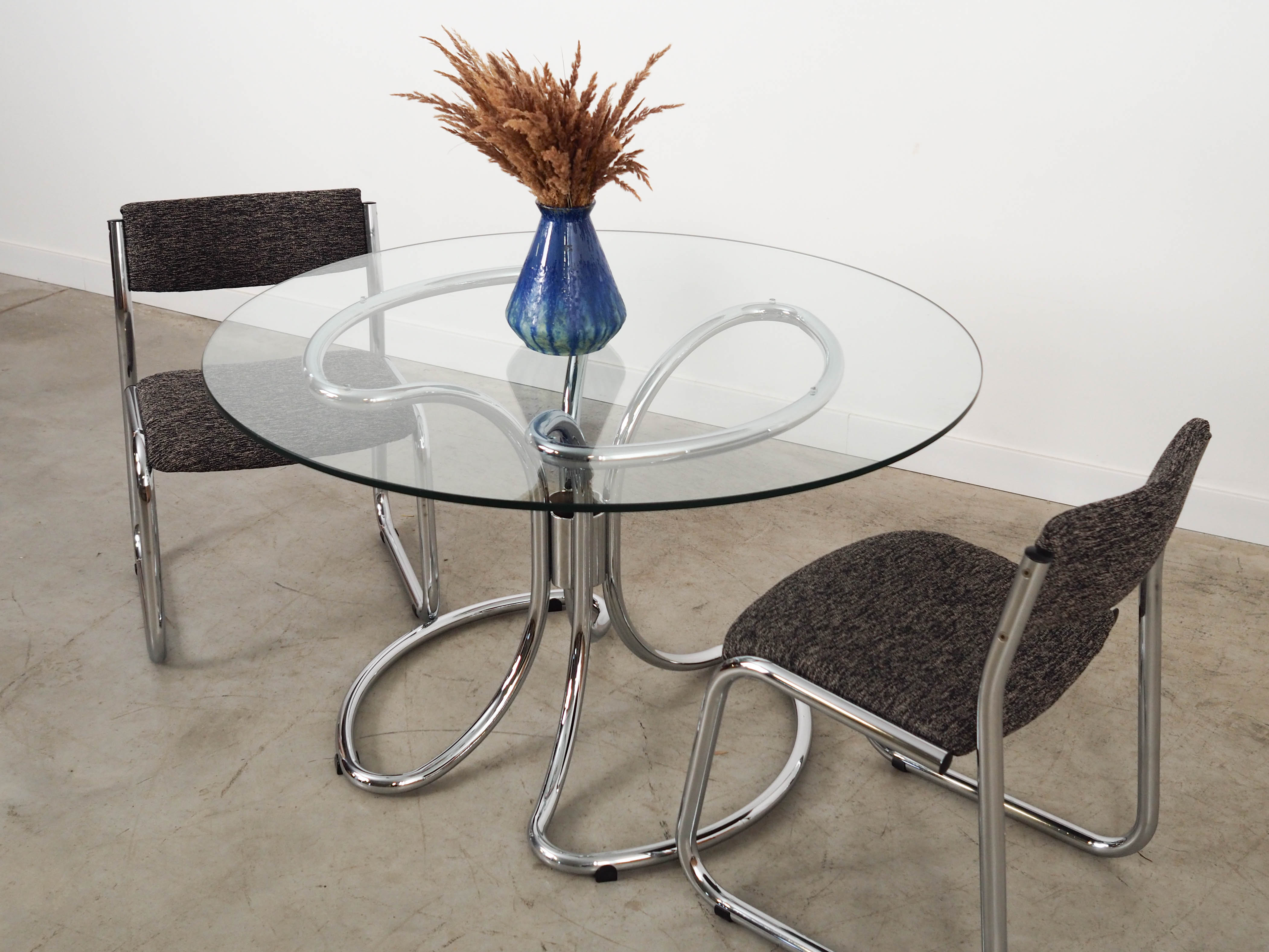 Glass table, Italian design, 1970s, manufactured by Gastone Rinaldi