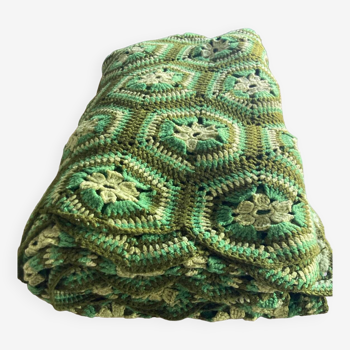 Crocheted wool bedspread