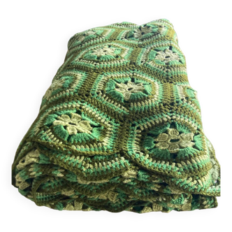 Crocheted wool bedspread