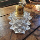 Abat-jour en verre moulé géométrique années 1960