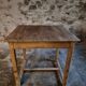 Table de ferme française ancienne en chêne avec tiroir latéral