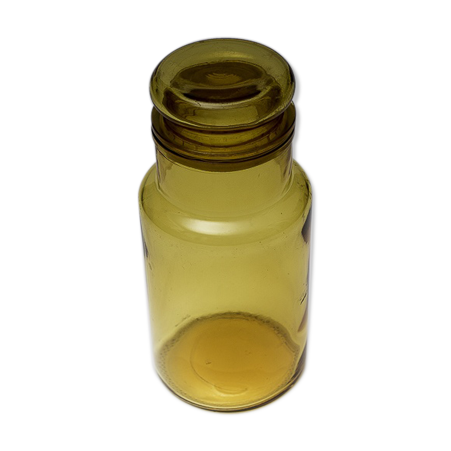 Amber vintage color glass jar
