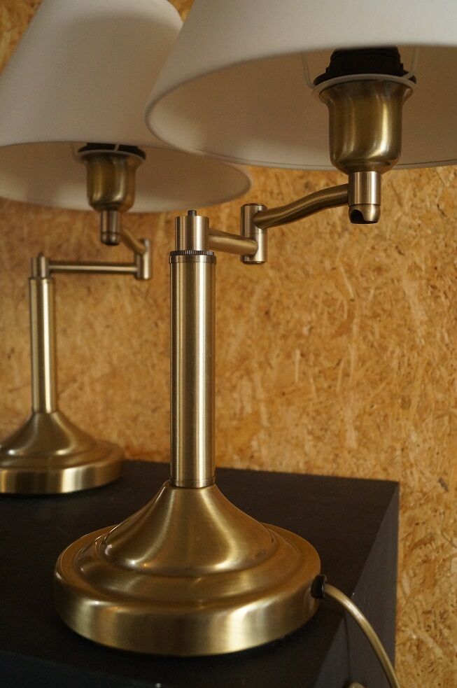 Pair of brass reading light lamp
