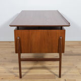 Bureau en teck autoportant du milieu du siècle, années 1960