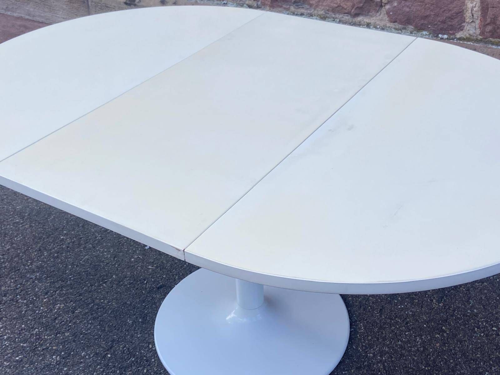 Modular table with cast iron tulip leg system brand jer fonderie chenesseau orléans 1970