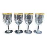 4 Verres à porto Daum putoisés or