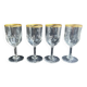 4 Daum port glasses with gold putoises