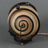 Art Deco night light lamp hammered ironwork 1930 Muller Frères