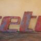 Letter to sign vintage metal 'I '.