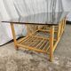 Rattan coffee table with smoked glass top 1970
