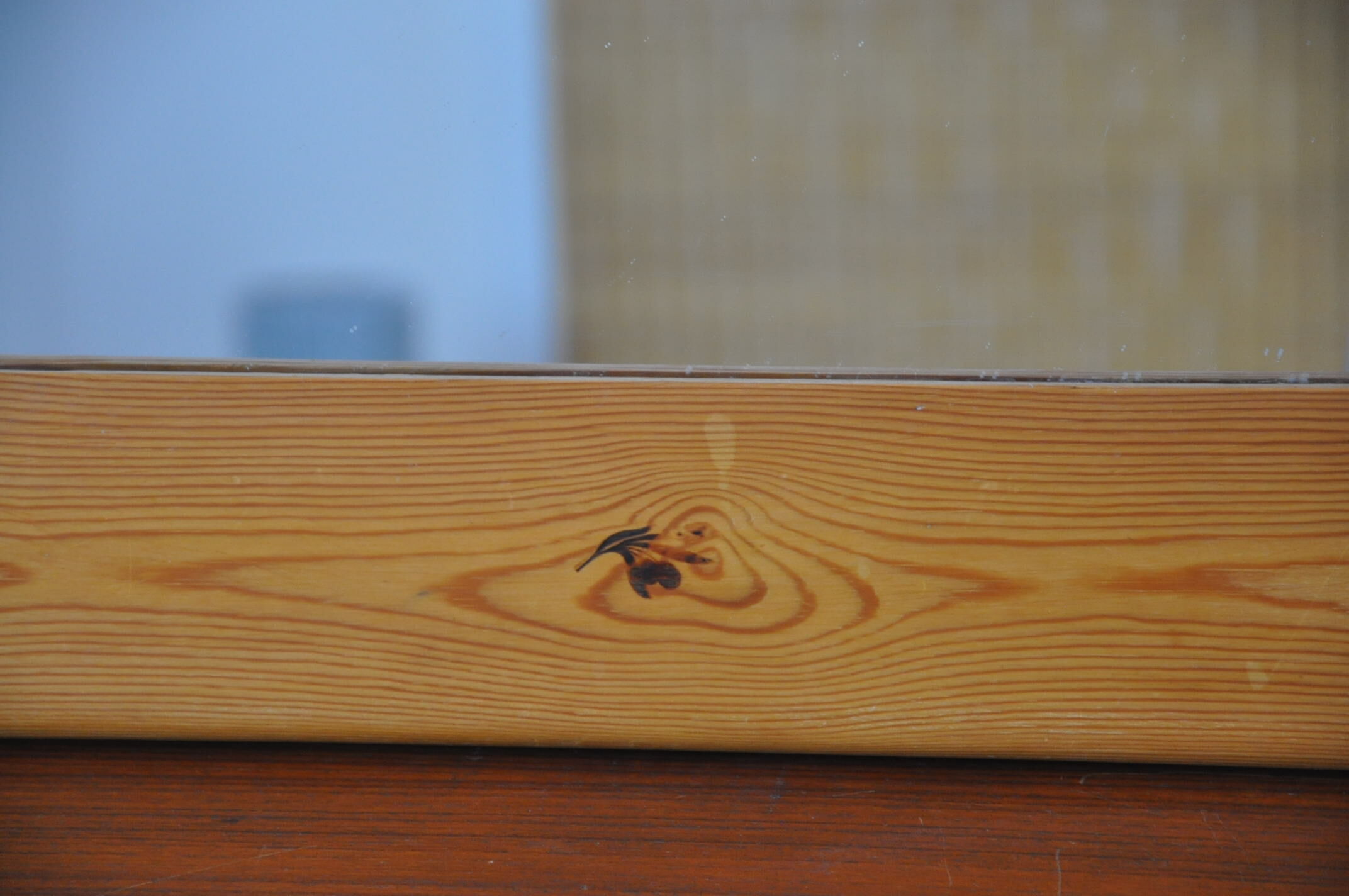 Wooden mirror 70s pine