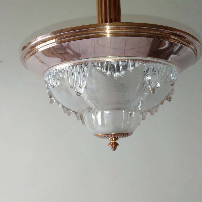 Ezan glass and copper hanging lamp