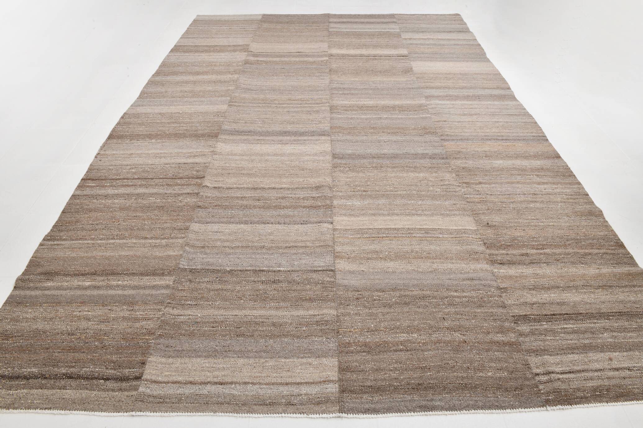 9x13 Brown Beige Large Vintage Rug, 265x399Cm