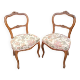 Pair of 19th-century Louis XV walnut chairs