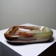 Large green onyx ashtray with free-form bands, vintage Italy, 50s-60s