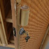 Armoire en bambou et rotin du milieu du siècle, Italie vers 1960