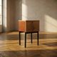 Mid-century bedside table by UP Závody, walnut nightstand with storage