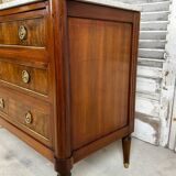 Louis XVI style chest of drawers in mahogany and walnut