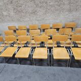 Lot of 18 vintage stackable bistro chairs 1970