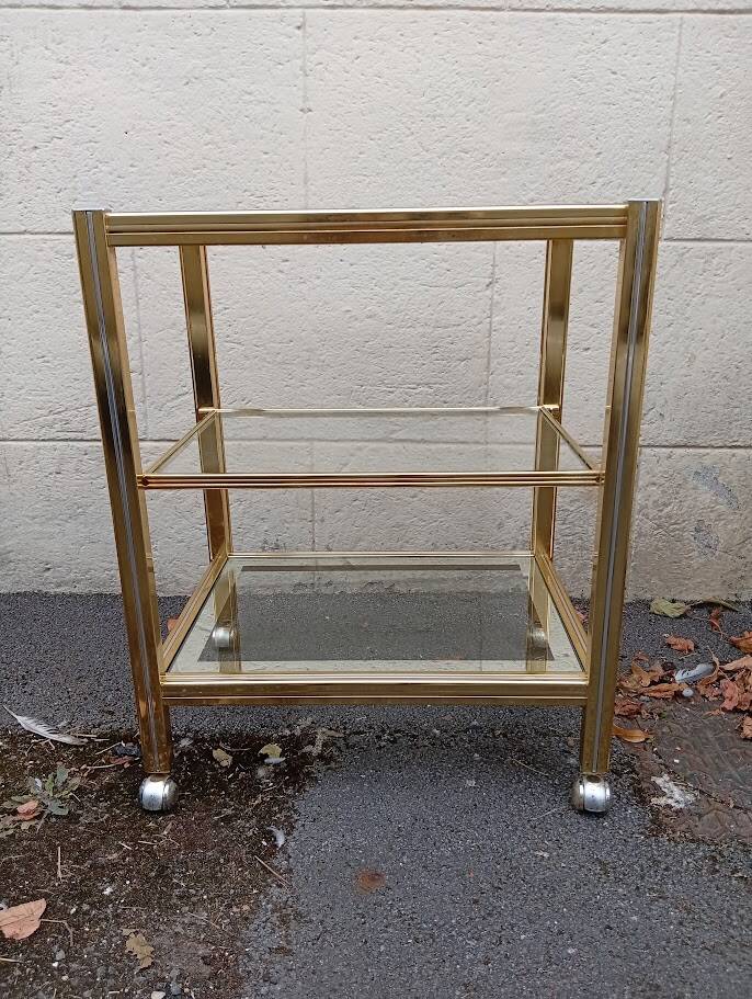 Brass and glass dessert table