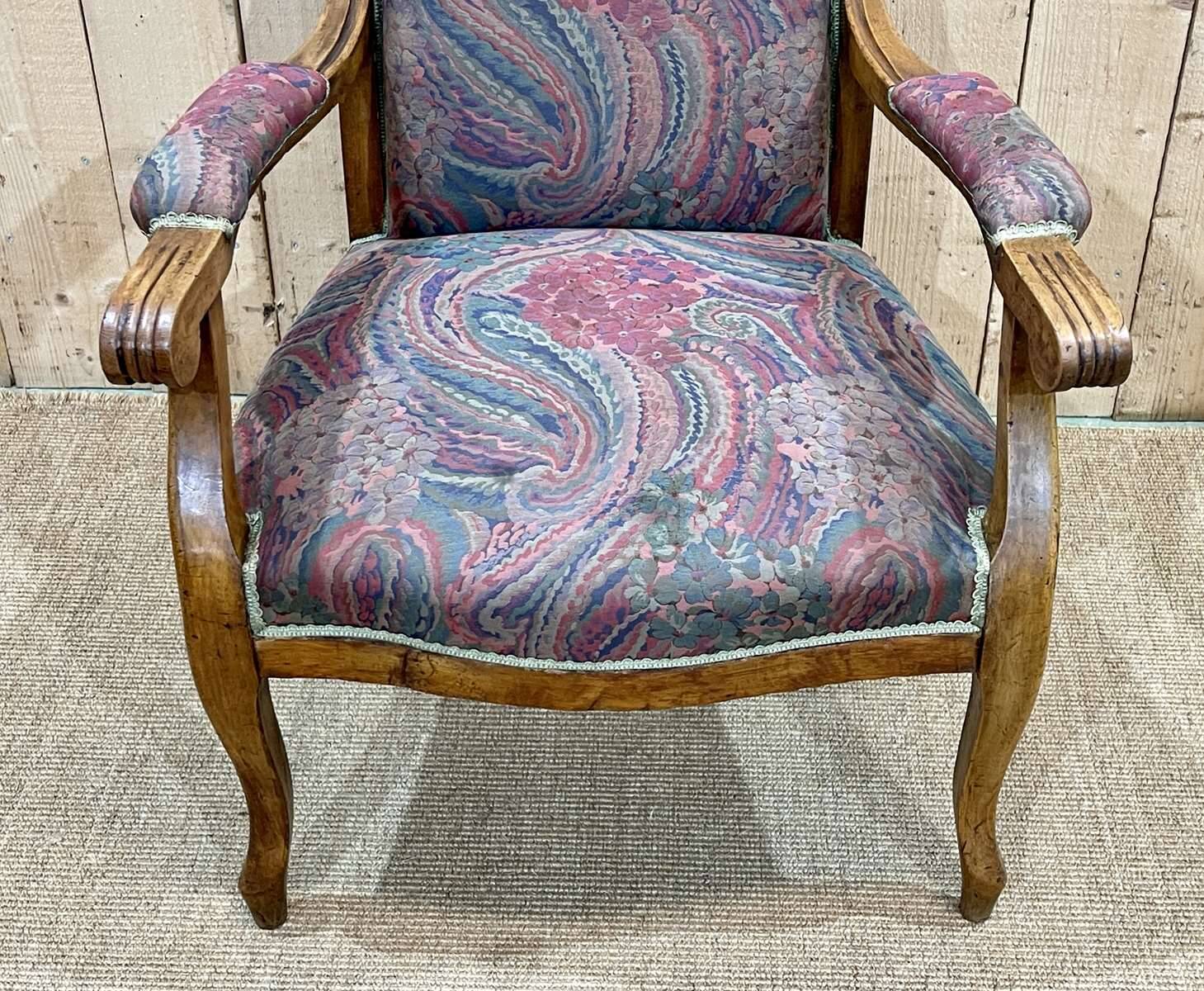 1930s Voltaire armchair in walnut